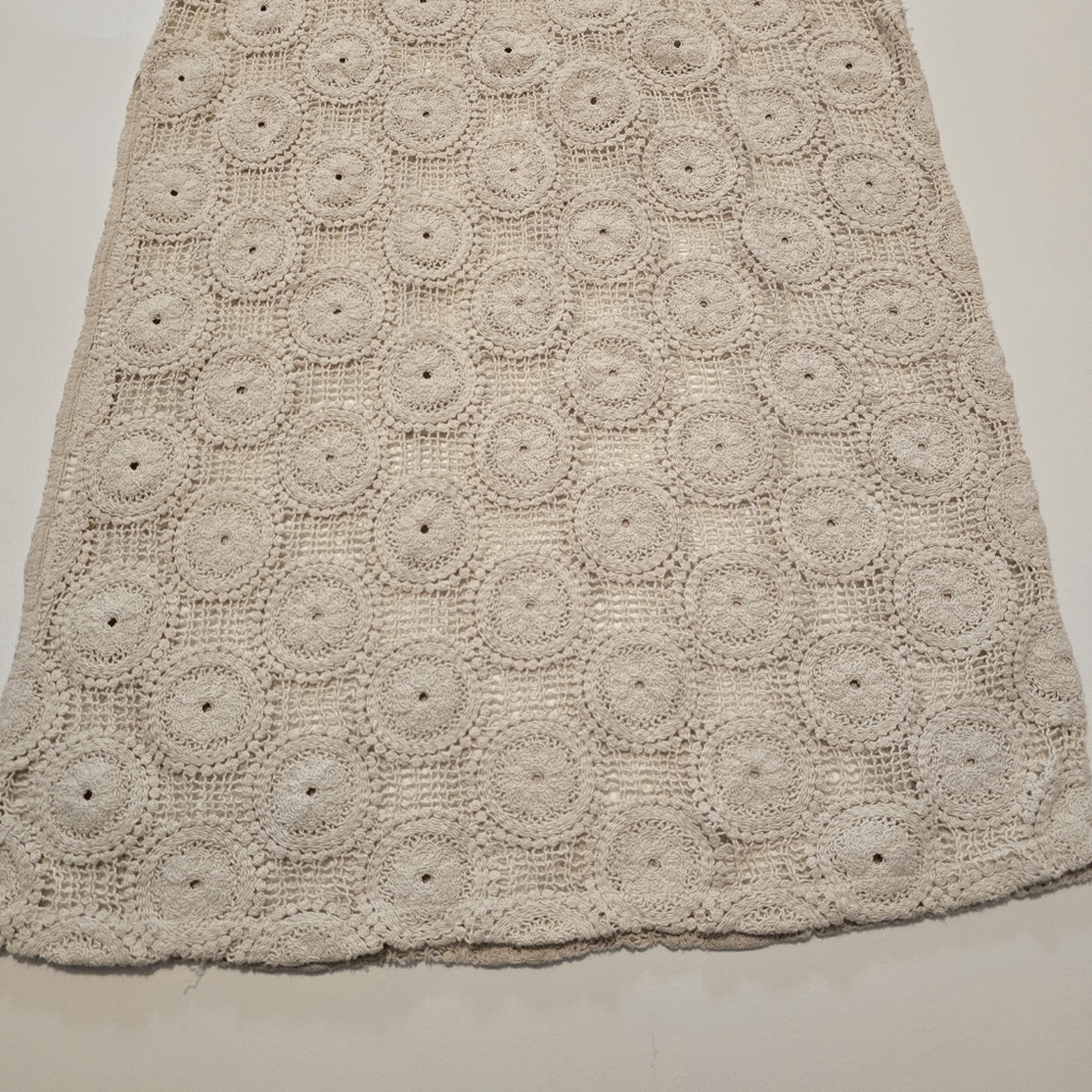 Ronny Kobo Sheer Crochet Casual Dress Cotton Long sleeves V-neck Pull-on Size M - Picture 2 of 13